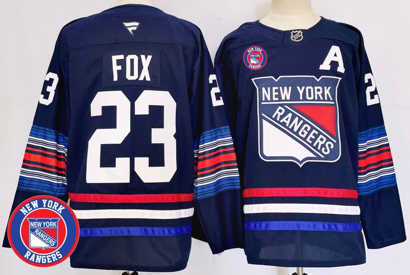 Men New York Rangers #23 Fox Blue Fanatics 2025 NHL Jersey style 7->new york rangers->NHL Jersey